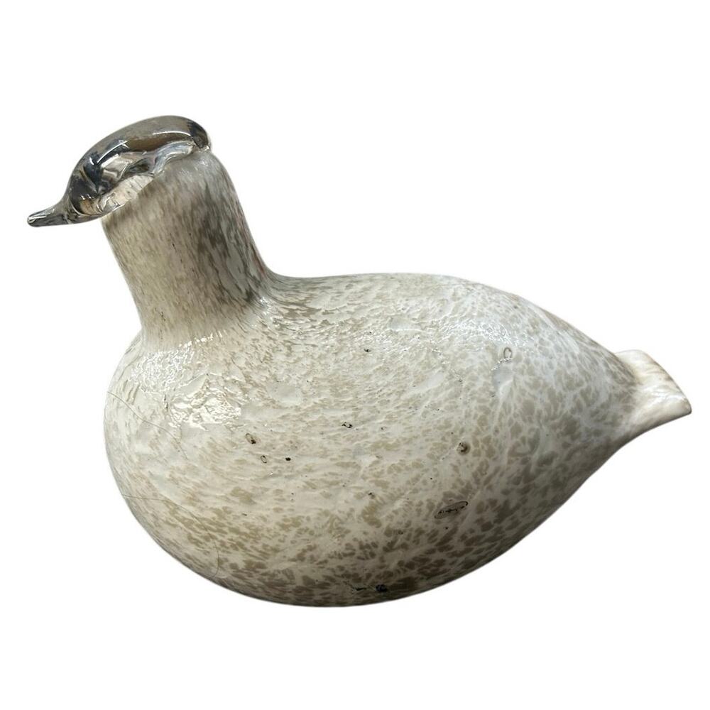Oiva Toikka Willow Grouse bird Nuutajärvi Finland Art Glass Design 6”